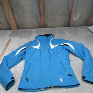 Spyder Ski Jacket Womens 4 Blue Waterproof Insulated Powder Winter Rain Wind